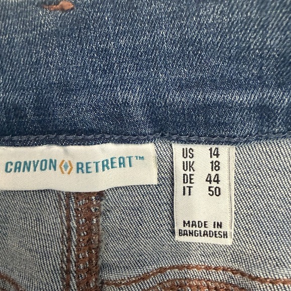 Denim & Co. Canyon Retreat Easy Stretch Skirt Midi Skirt 14 Front Slit Casual - Picture 4 of 7